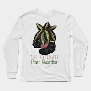 The Ultimate Plant Guardian - Black Cat and Maranta Long Sleeve T-Shirt